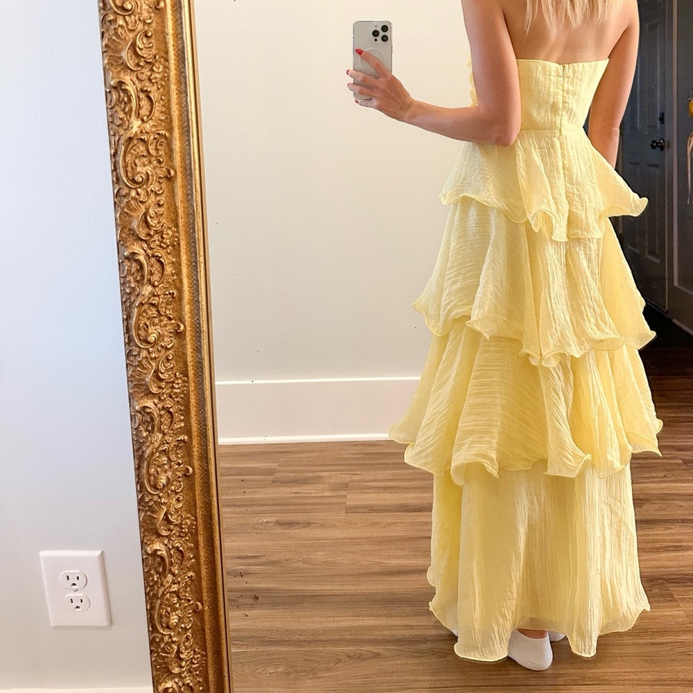 Revolve Yellow Ruffle Dress - Picture 2 of 2